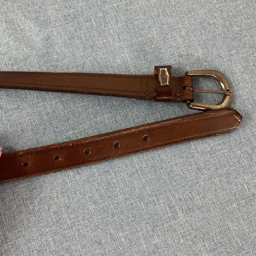 Guess brown genuine leather belt, size L.